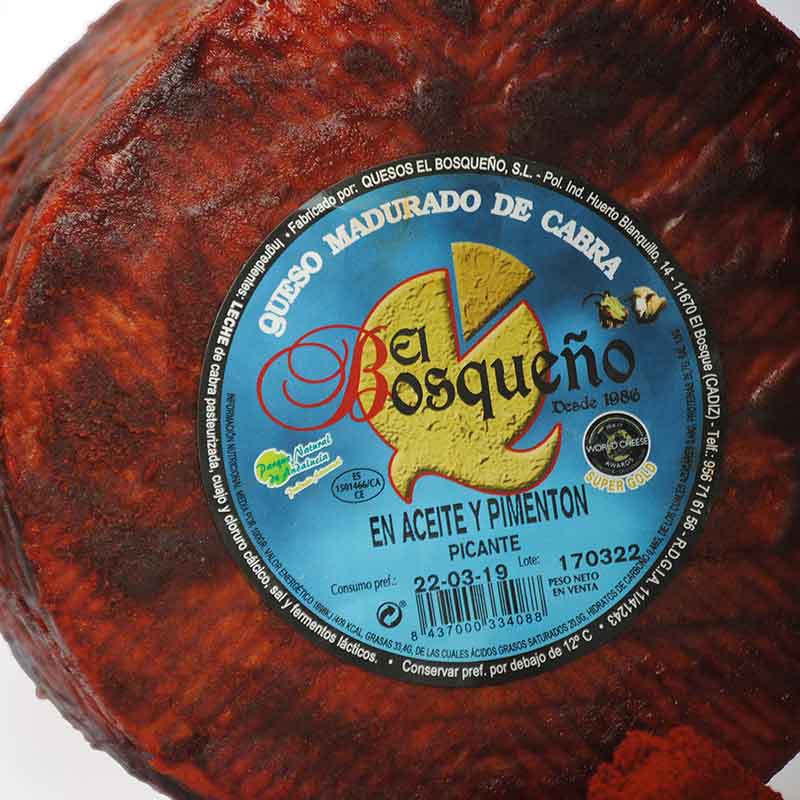 Queso de cabra curado en pimentón El Bosqueño