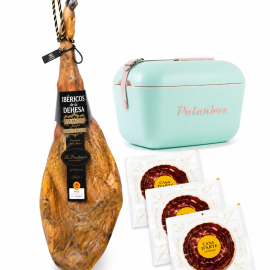 38 Sobres loncheados Jamón Ibérico Bellota 100% D.O.P. + 2 sobres de virutas + Regalo nevera Polarbox