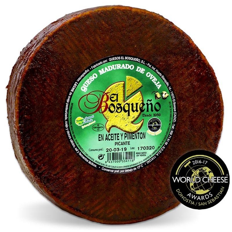 Queso de oveja curado en pimentón El Bosqueño