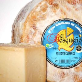 Queso de cabra curado en manteca ibérica de cerdo El Bosqueño